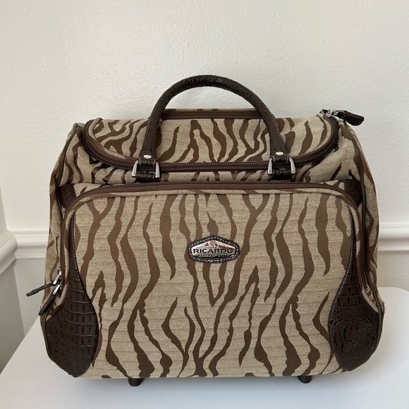 Sac Fourre-tout Vintage Ricardo Beverly Hills – Tapisserie Florale, Taille Cabine